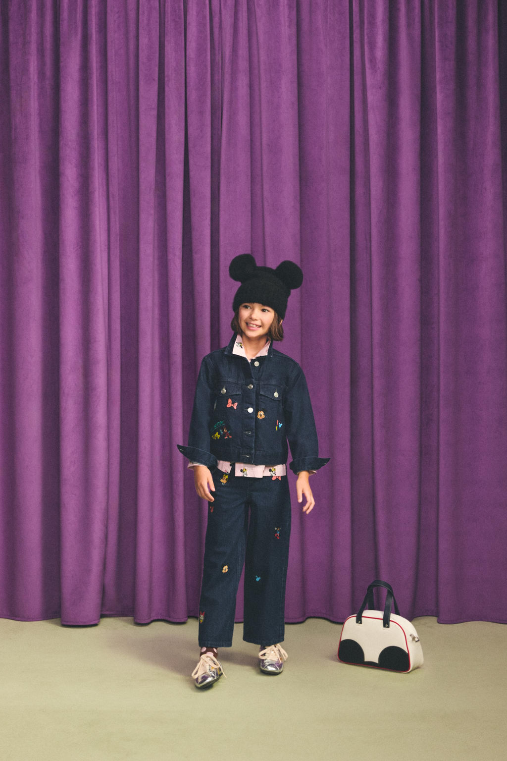 EMBROIDERED WIDE-LEG JEANS HARRY LAMBERT FOR ZARA X DISNEY  фото 5