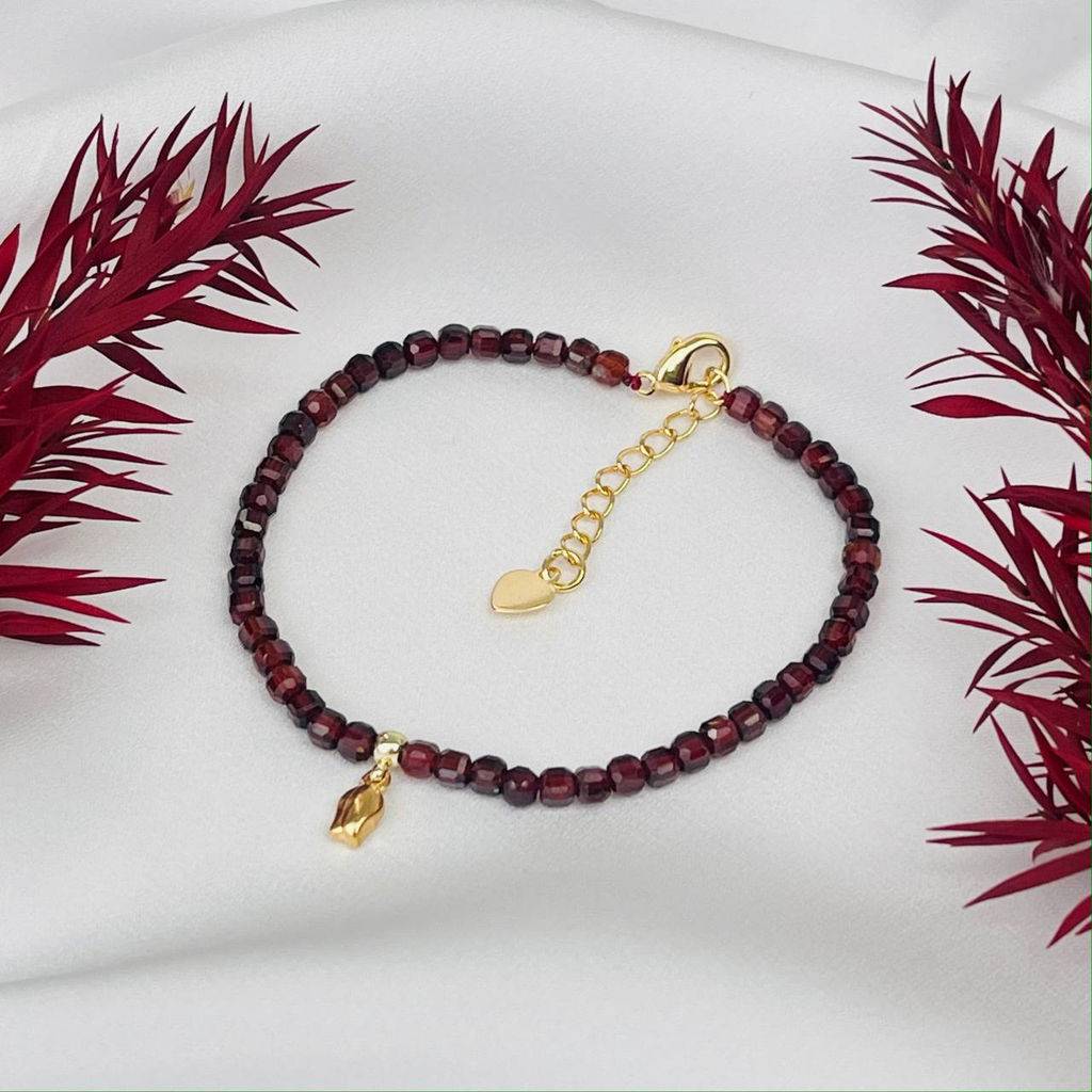 Браслет из Граната "Спессартин" с подвеской 16,5 см +