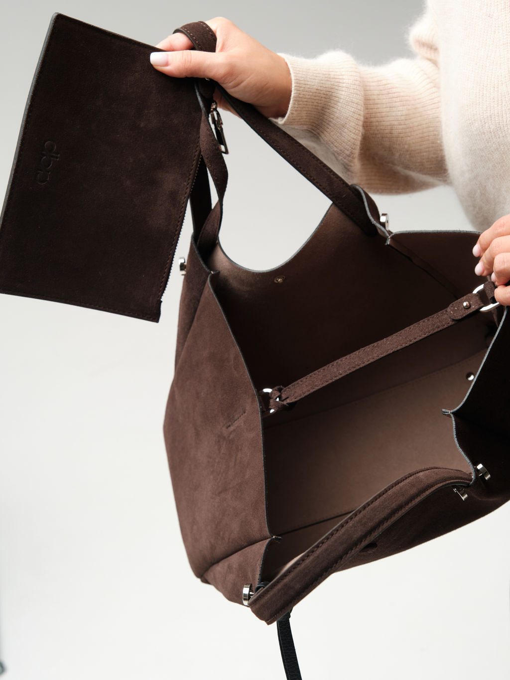 Замшевая сумка с матрешкой Vasilisa DBR 31210 коричневый шоколад фото 11