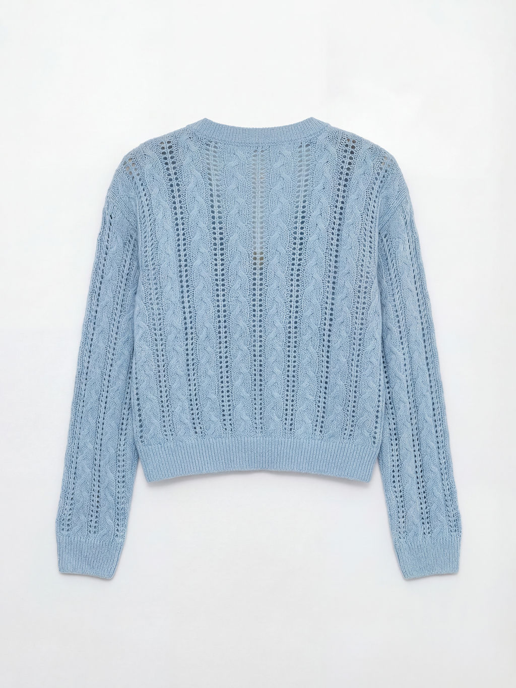 V Yaka Sa? ?rg?s? Desenli K?z ?ocuk Triko H?rka