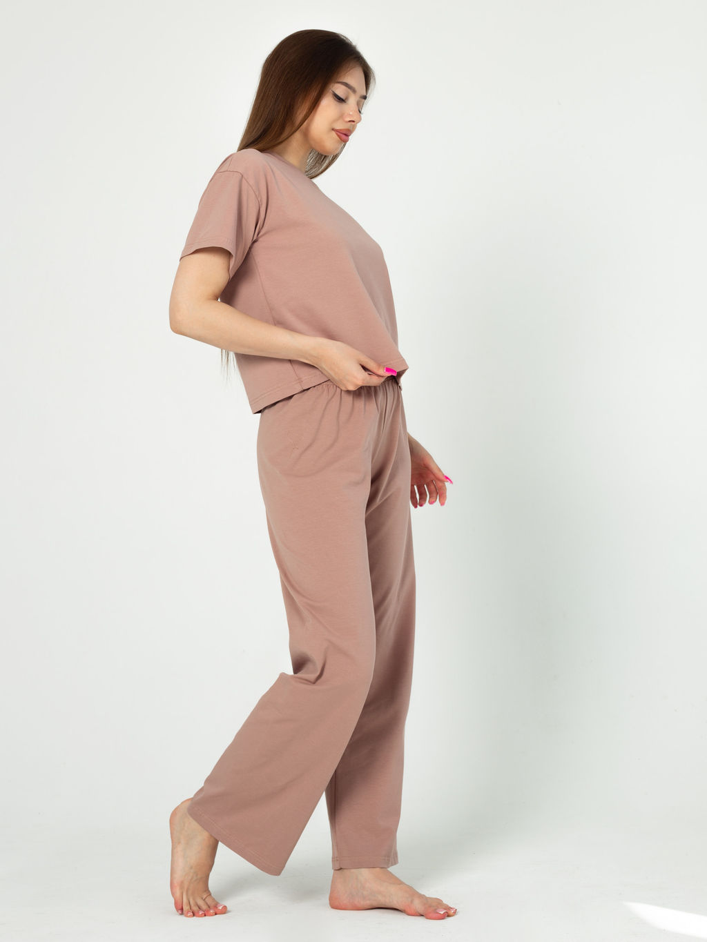 Костюм женский кулирка с брюками НИКОЛЬ КОФЕ - Domtrik фото 5