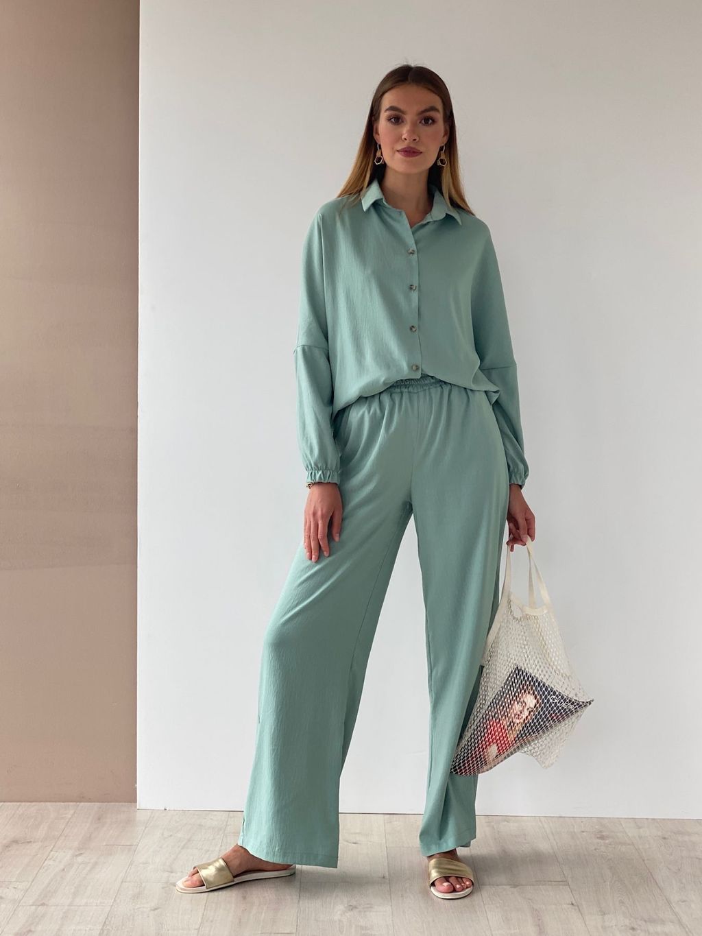 10005 Брюки летние фисташковые - Martichelli фото 13