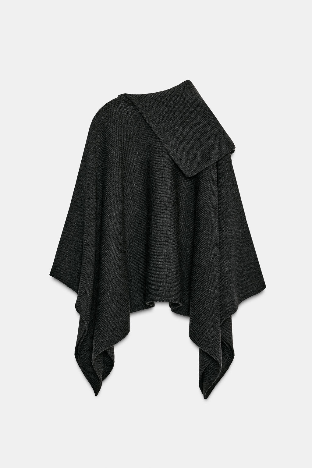 ASYMMETRIC NECK WOOL CAPE - Zara фото 9