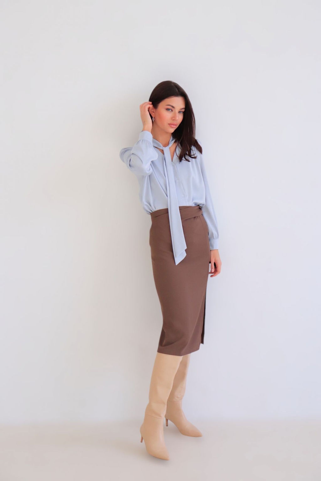 Martichelli Юбка с завязками какао фото 3