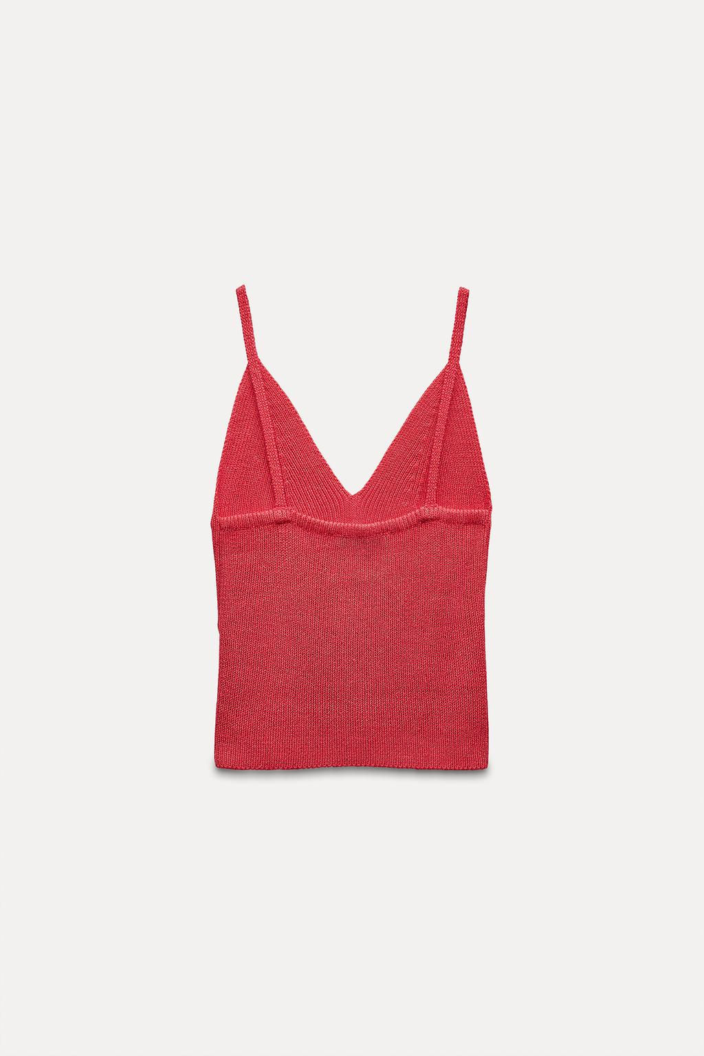 KNIT V-NECK TOP - Zara фото 18