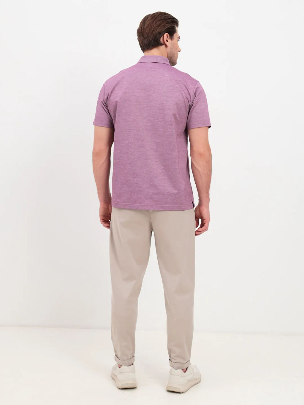 Джемпер мужской с воротником поло короткий рукав GREG G144-PM1246T-LT1635 (бордо)