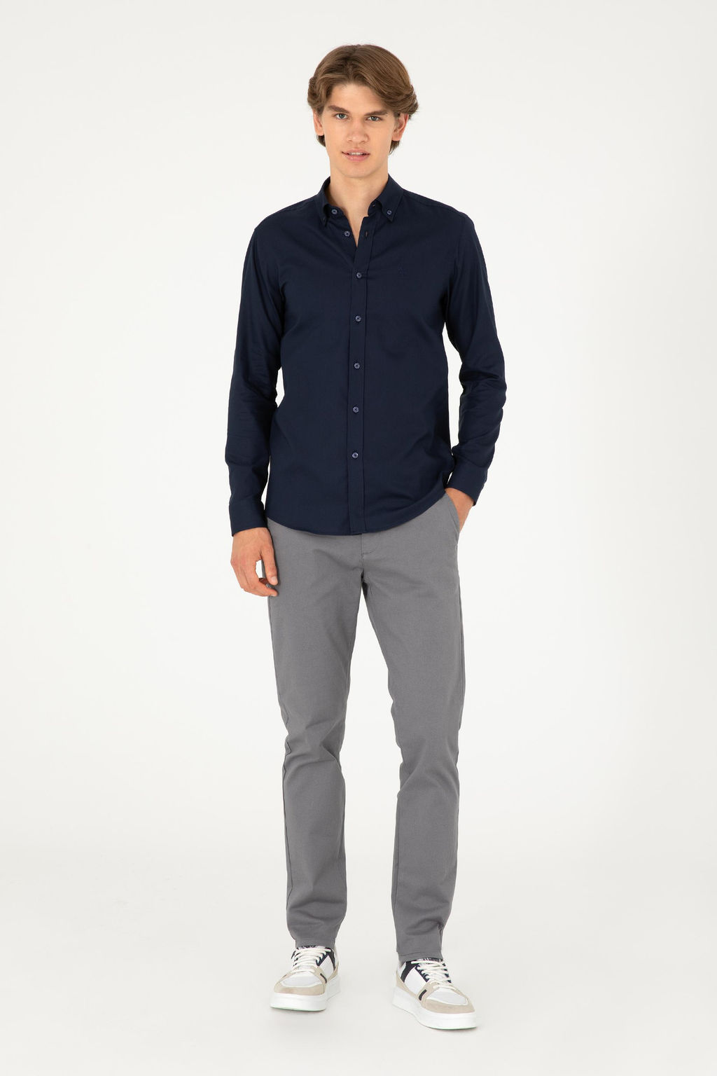 Мужские серые брюки из плотной ткани/чиносы - U.s. polo assn фото 3