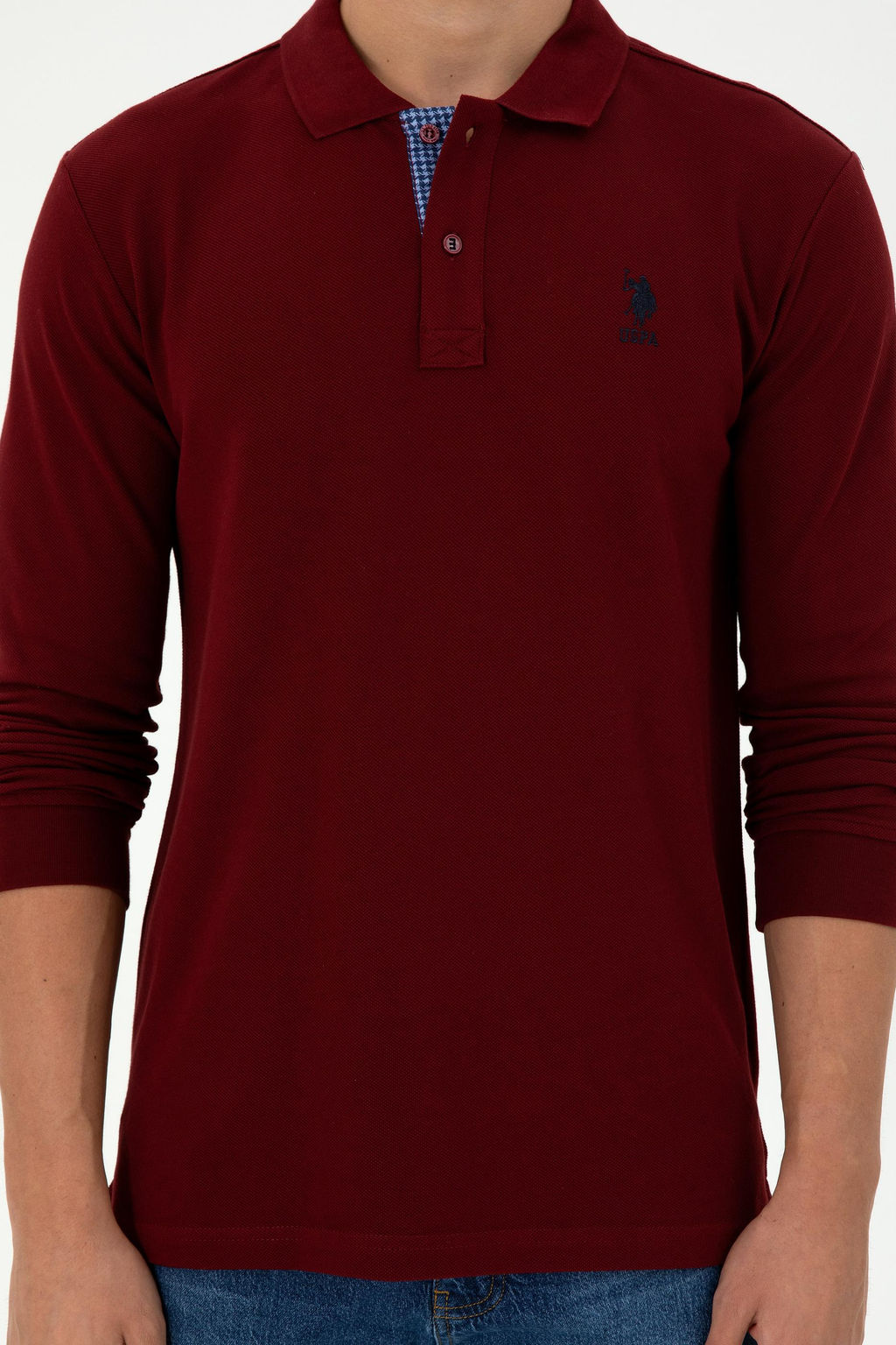 Мужской бордово-красный базовый свитшот - U.s. polo assn фото 6