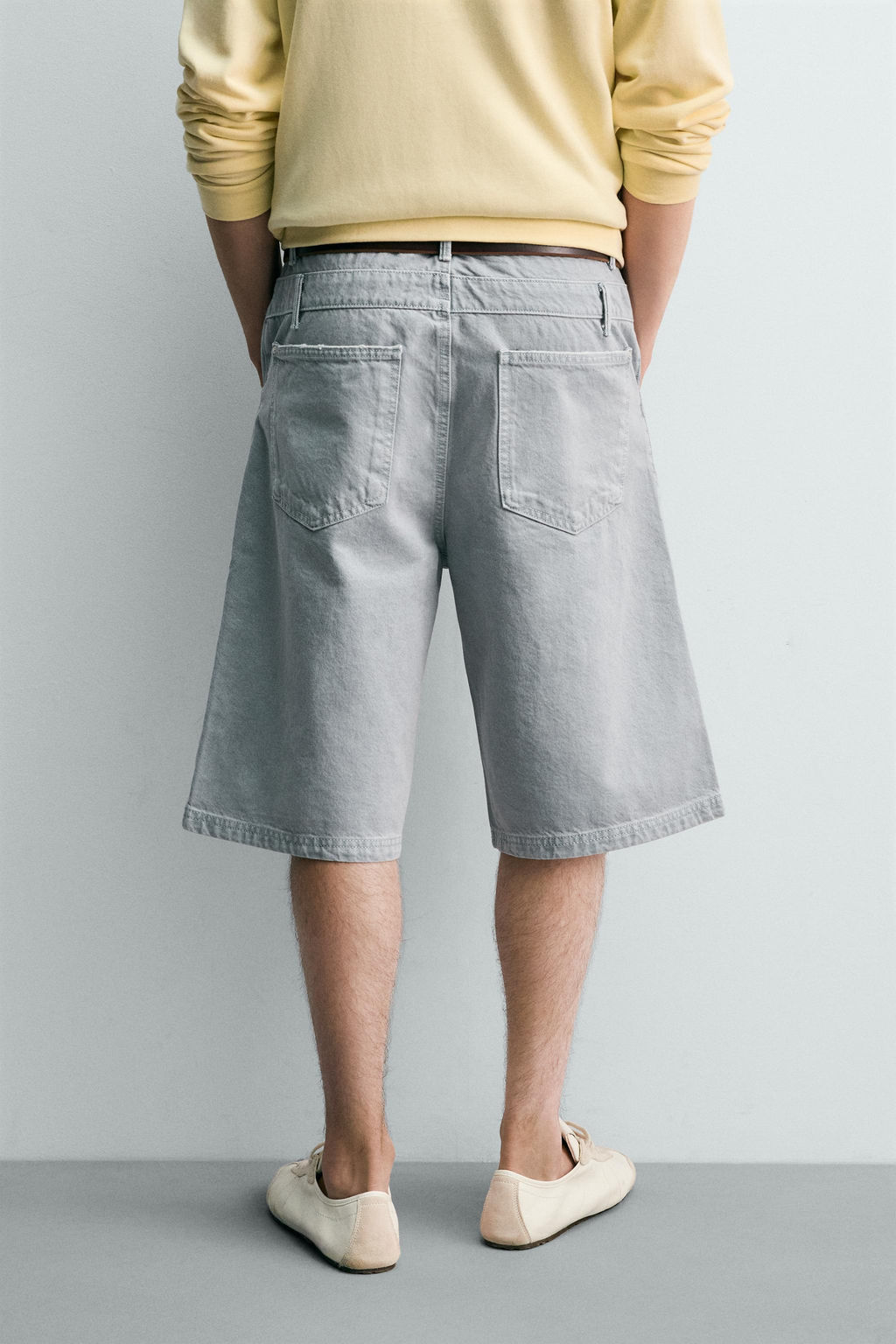 BERMUDA DENIM CINTURA EFECTO SUPERPOSICI?N / Azul lavado - Zara фото 3