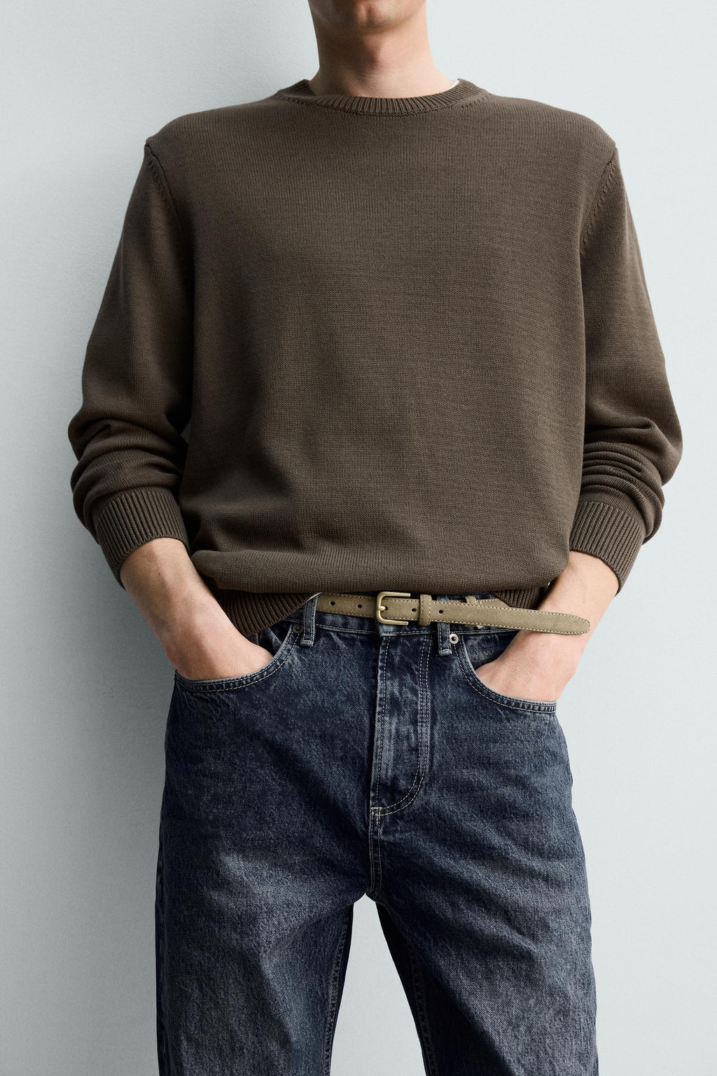 JERSEY REGULAR FIT ALGOD?N / Marr?n - Zara фото 6