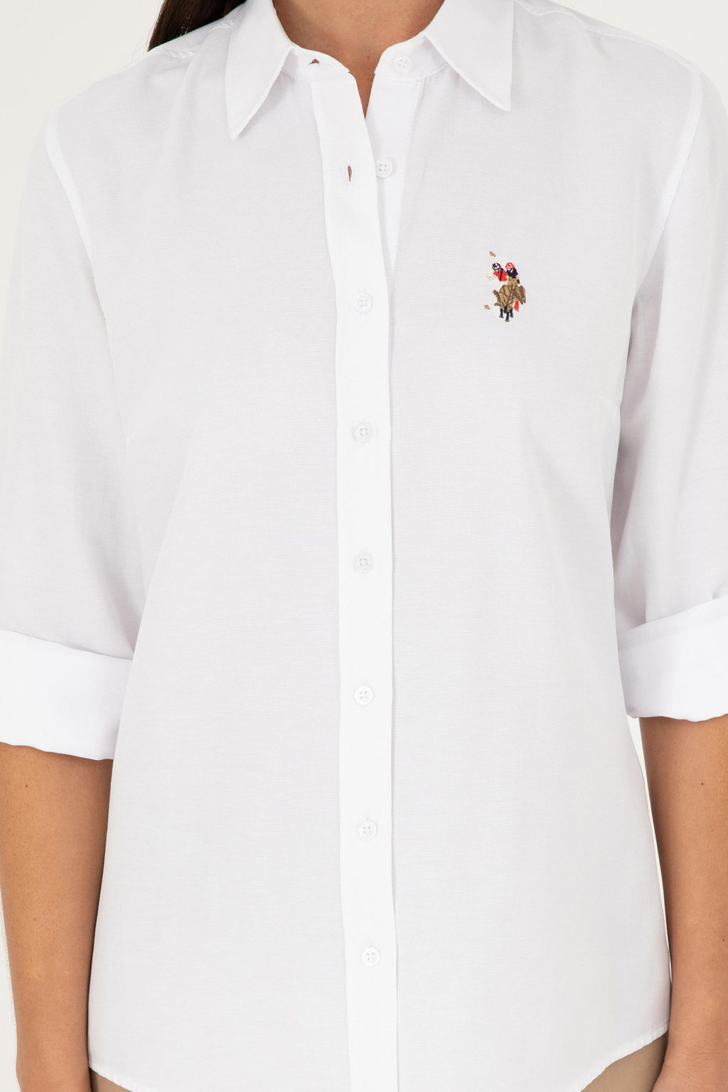 Женщина белая длинная рубашка. Основная рубашка скидка в корзине - U.s. polo assn фото 6