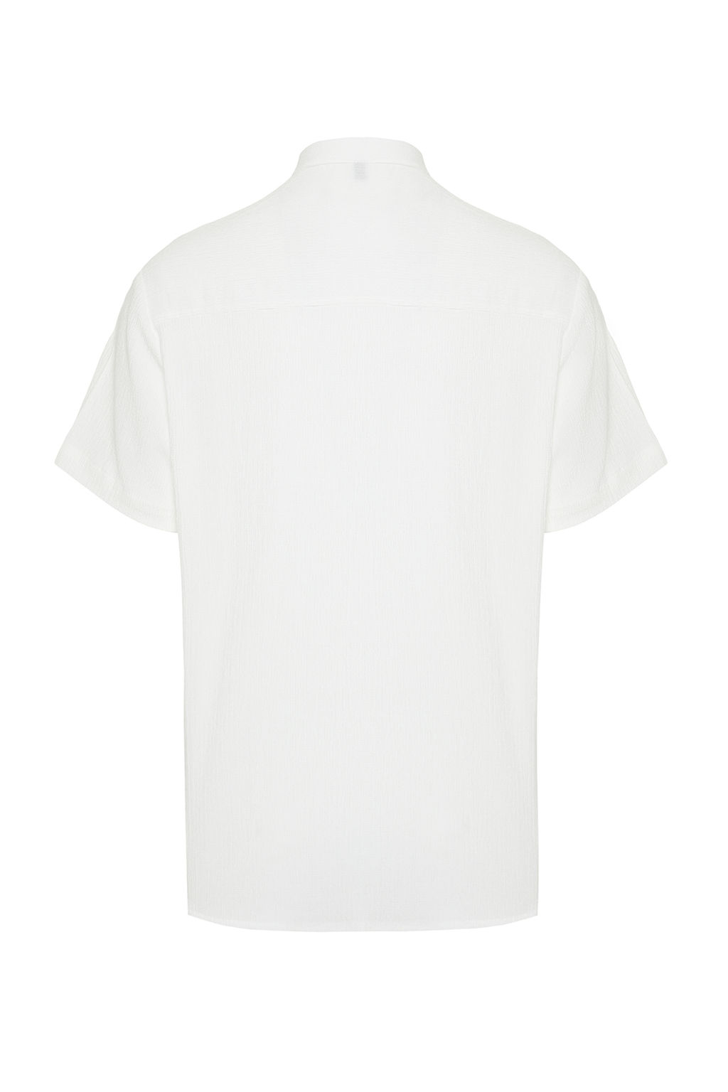 Ekru Regular Fit Yar?m Patl? Orme Rahat Gomlek TMNSS24GO00036