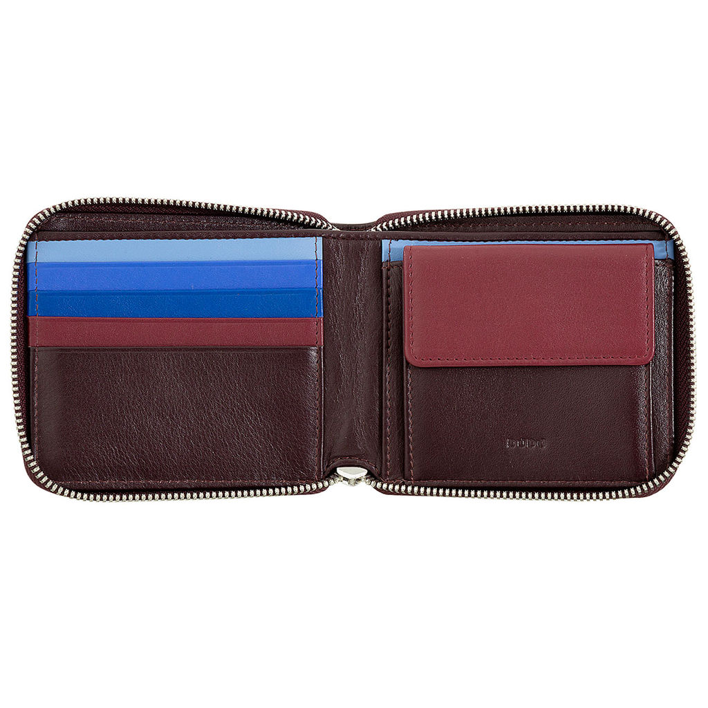 Итальянский кожаный кошелек на молнии DuDu серии Faro | темно-бордовый - Dudubags фото 2