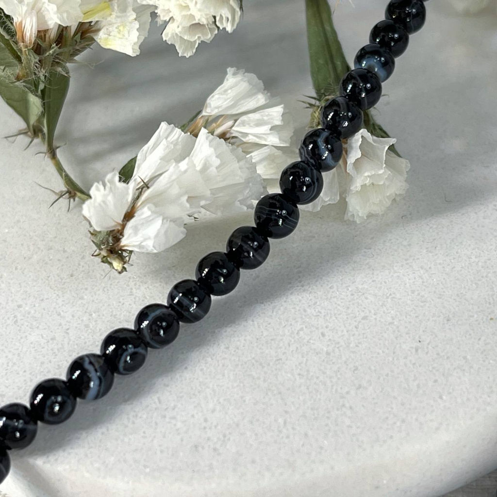 Бусы из полосатого Агата 43 см +