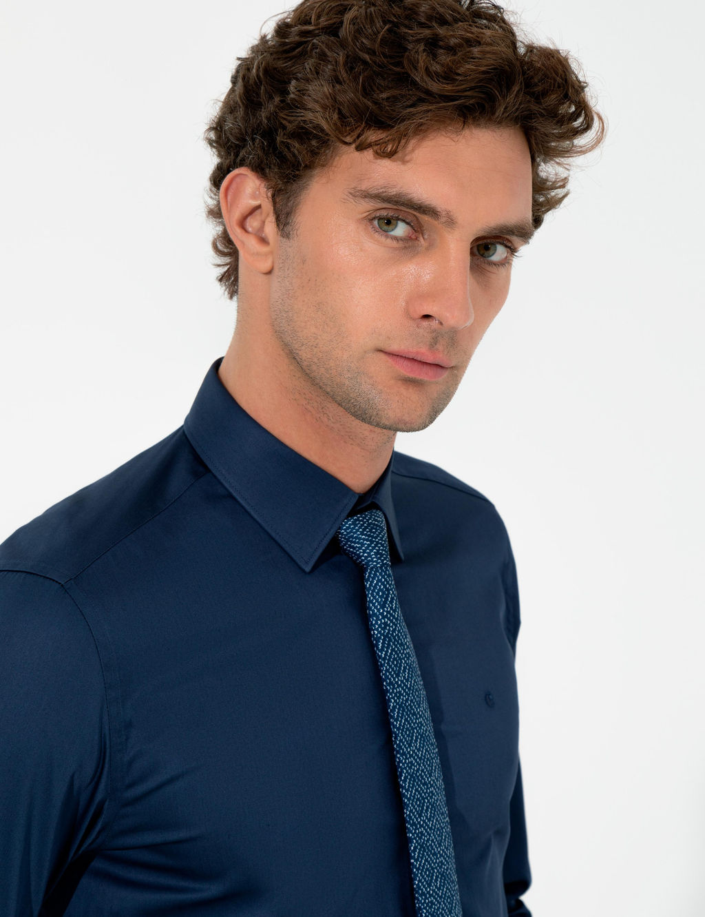 Lacivert Slim Fit Uzun Kollu Basic G_mlek - Cacharel фото 2