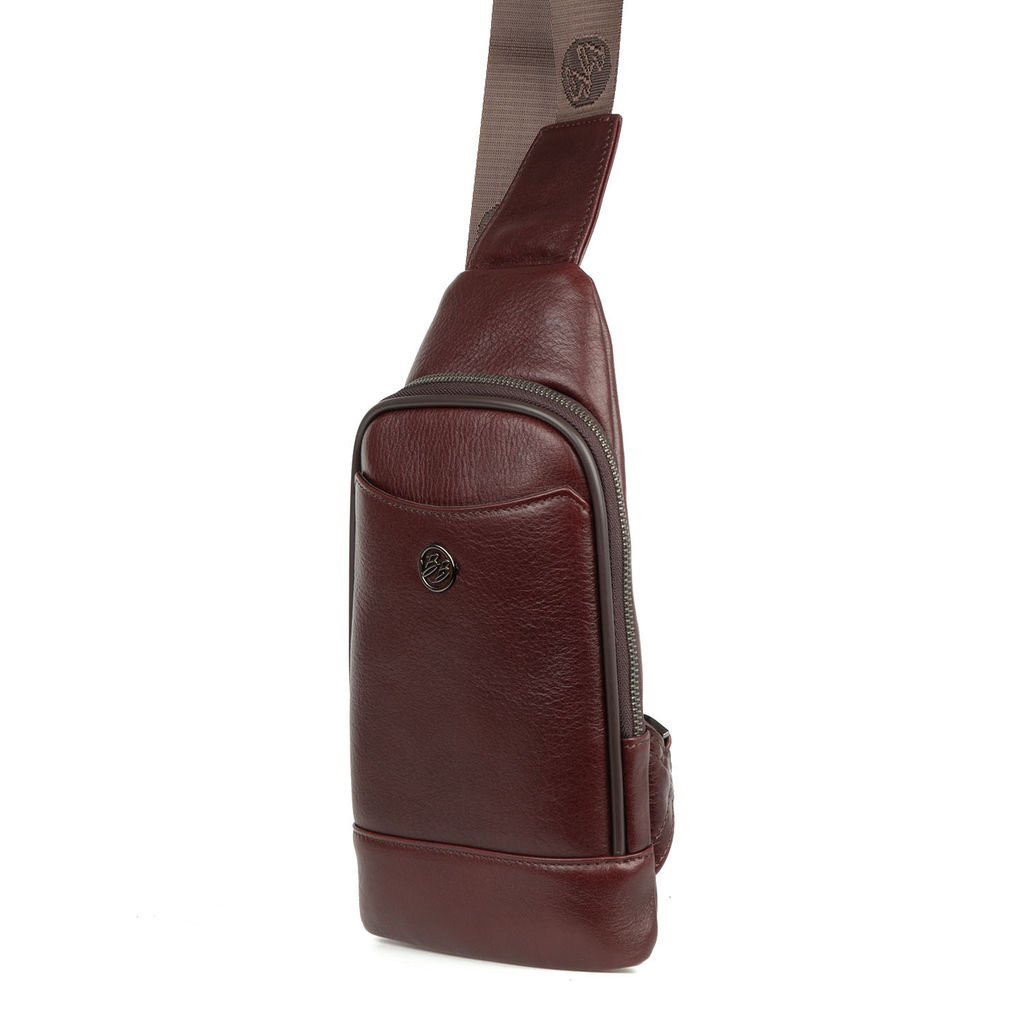 15-7936-227 brown, Мужская кожаная сумка-слинг, Barcelo Biagi