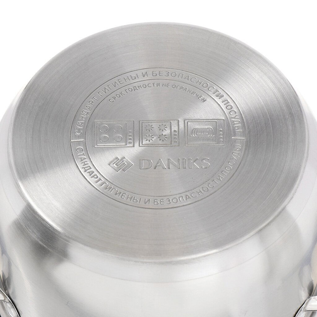 Кастрюля нерж СИЕНА 2,9л со стекл крышкой силикон/ручки SD-A93-18 (352051) /DANIKS/  фото 5