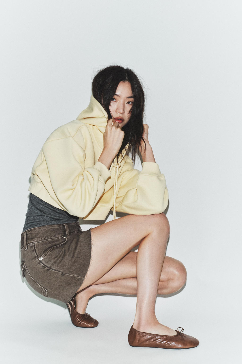 LEATHER BALLET FLATS WITH BOW - Zara фото 11