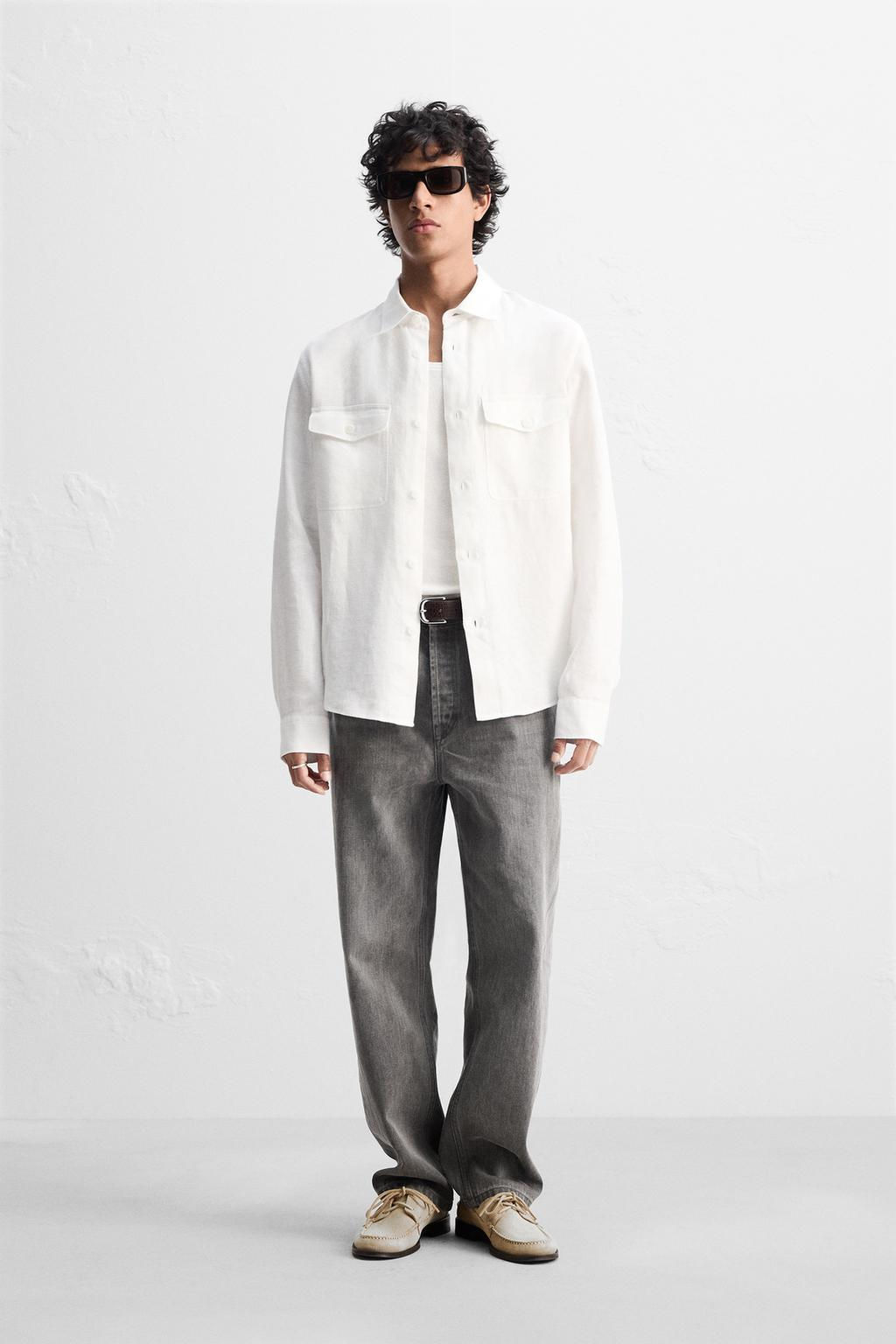 100% LINEN OVERSHIRT