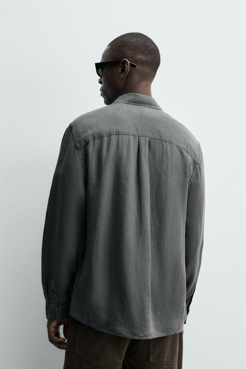 CAMISA REGULAR FIT 100% LINO / Gris antracita - Zara фото 3