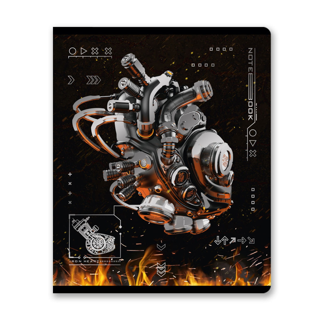 Светоч 96ТЕТк-007 Тетрадь ученическая общая, матовая ламинация + тиснение серебряной фольгой, A5 96 л. на скобе 60 г/кв.м , белизна 100 % 5 шт. клетка 000779 Железное сердце фото 8