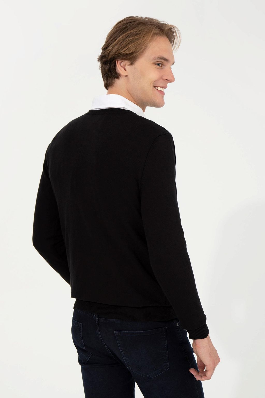 Мужской черный трикотажный свитер Basic - U.s. polo assn фото 5