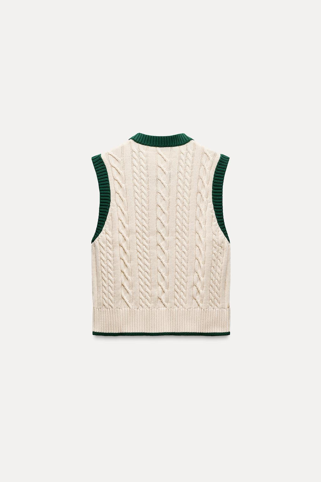 CABLE-KNIT VEST - Zara фото 7