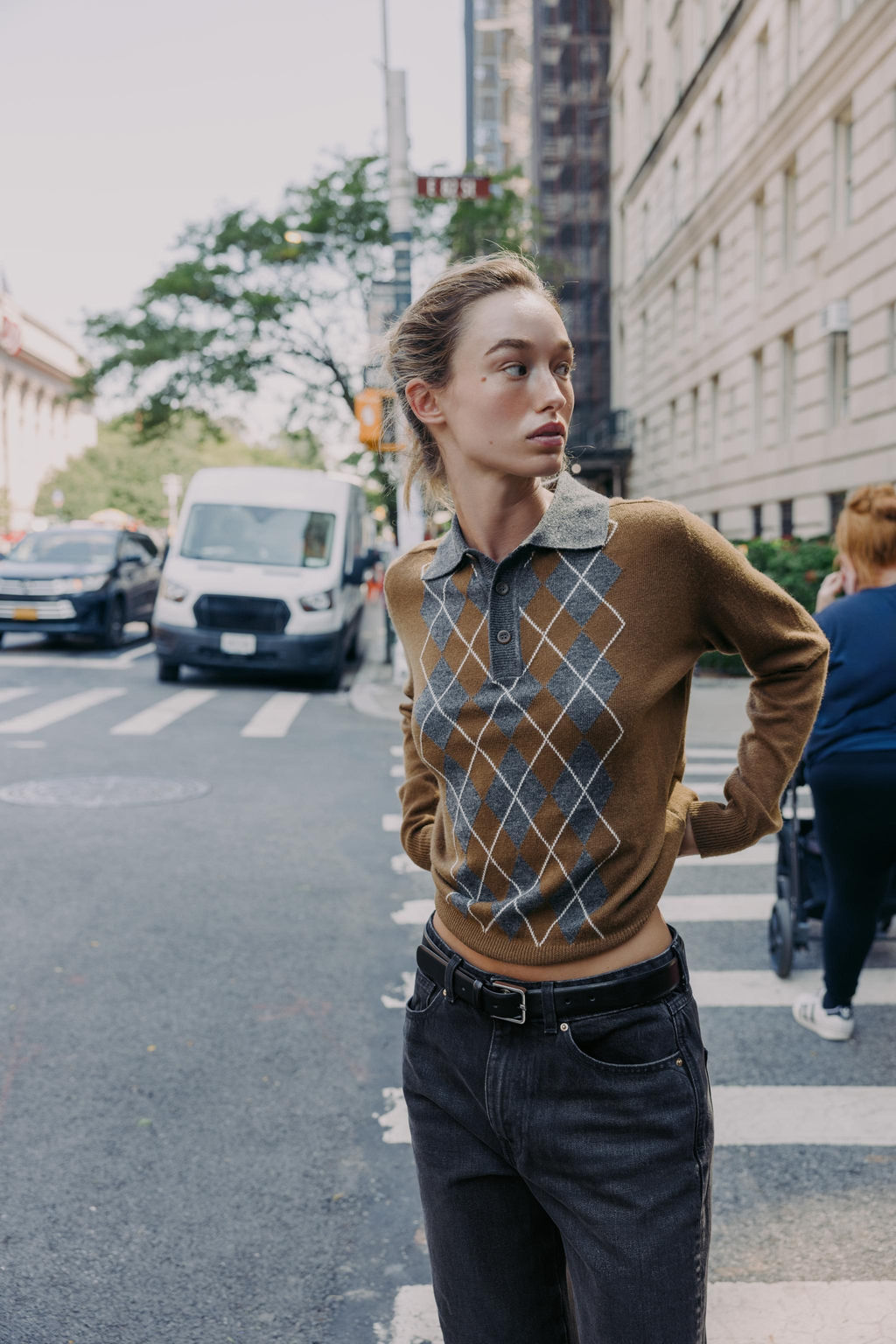 DIAMOND KNIT POLO SWEATER - Zara фото 2