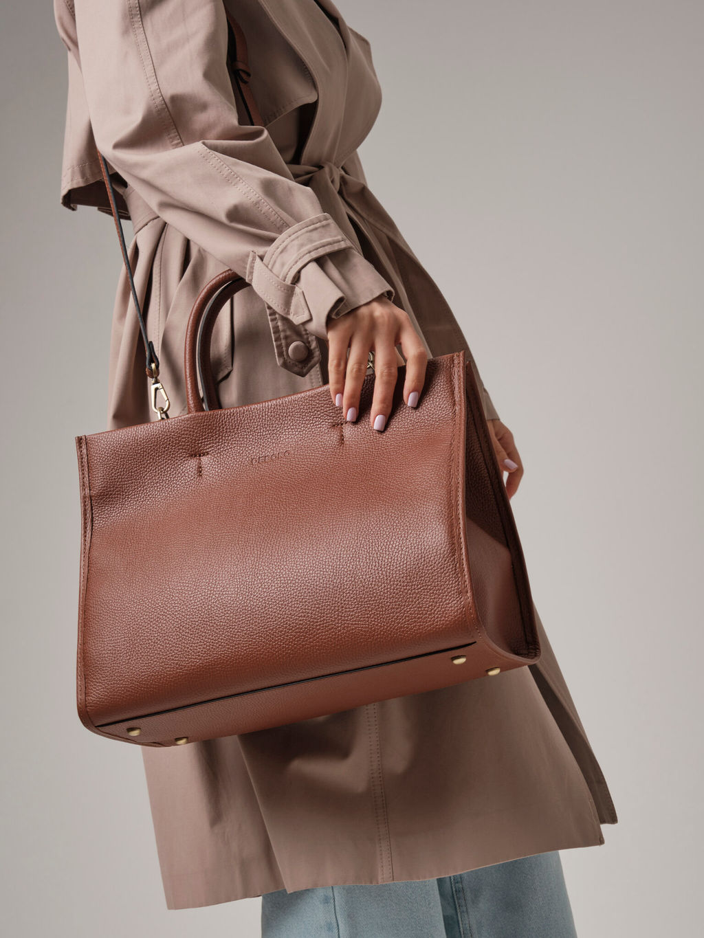 Сумка кожаная шоппер Deboro 30638 коппер