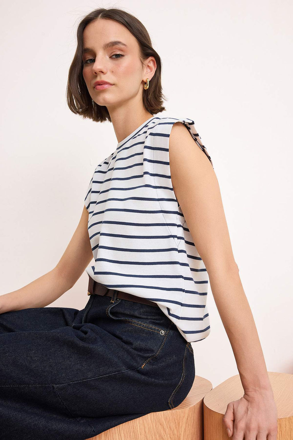 Koyu Lacivert Orme T-Shirt TWOSS20TS0021