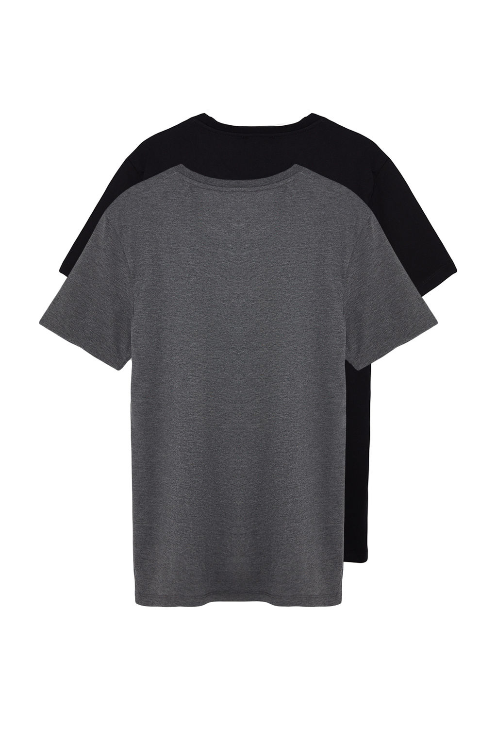 Trendyolmilla Man Antrasit Melanj-Siyah Basic 2li Paket Slim/Dar Kesim Bisiklet Yaka T-Shirt TMNSS19BO0074  фото 9