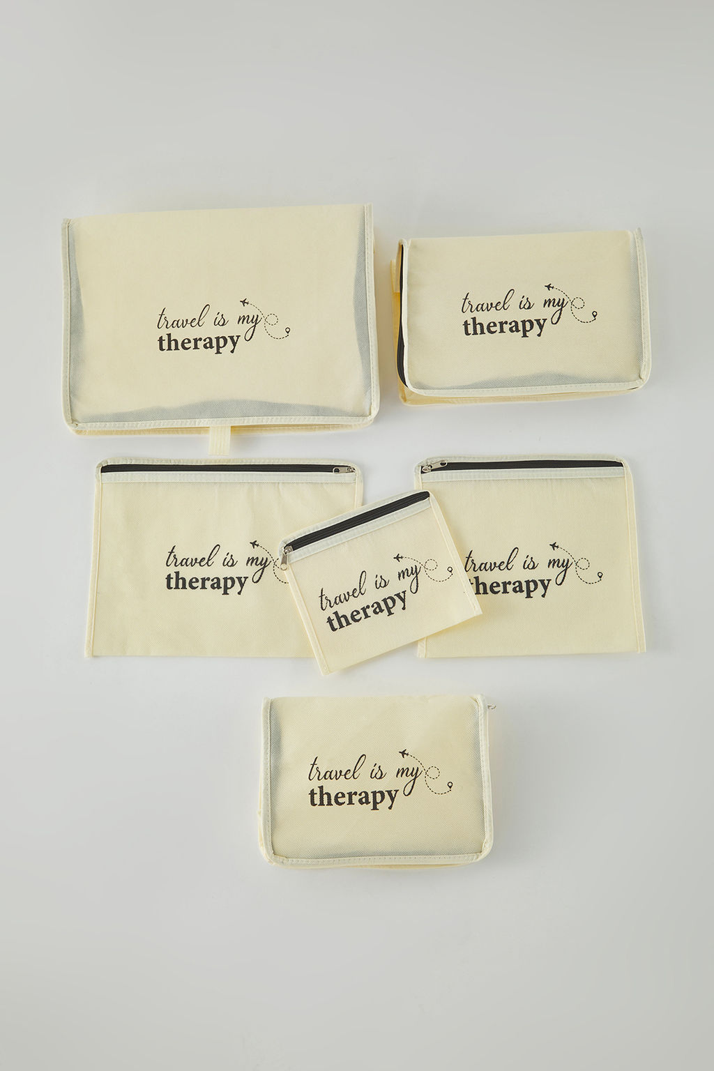 Trendyolmilla Home 6l? Slogan Bask?l? ve Fermuar Detayl? Bavul Ici Duzenleyici Seti TPHSS25BID00003  фото 2