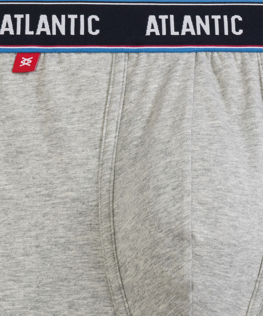 ATLANTIC 3MH-214 Трусы шорты Solid Summer - набор 3 шт. темно-синий + коралловый + серый меланж  фото 5