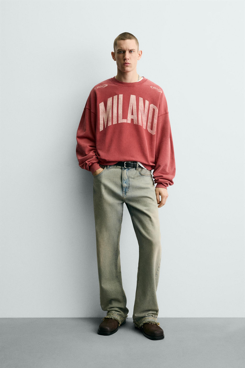 WASHED CONTRAST PRINT SWEATSHIRT - Zara фото 9