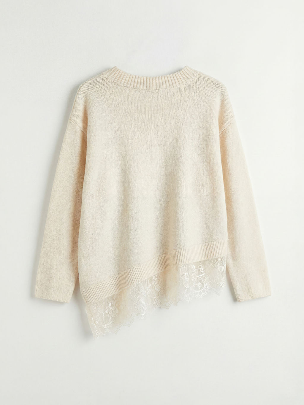 V Yaka Dantel Detayl? Kad?n Triko Kazak