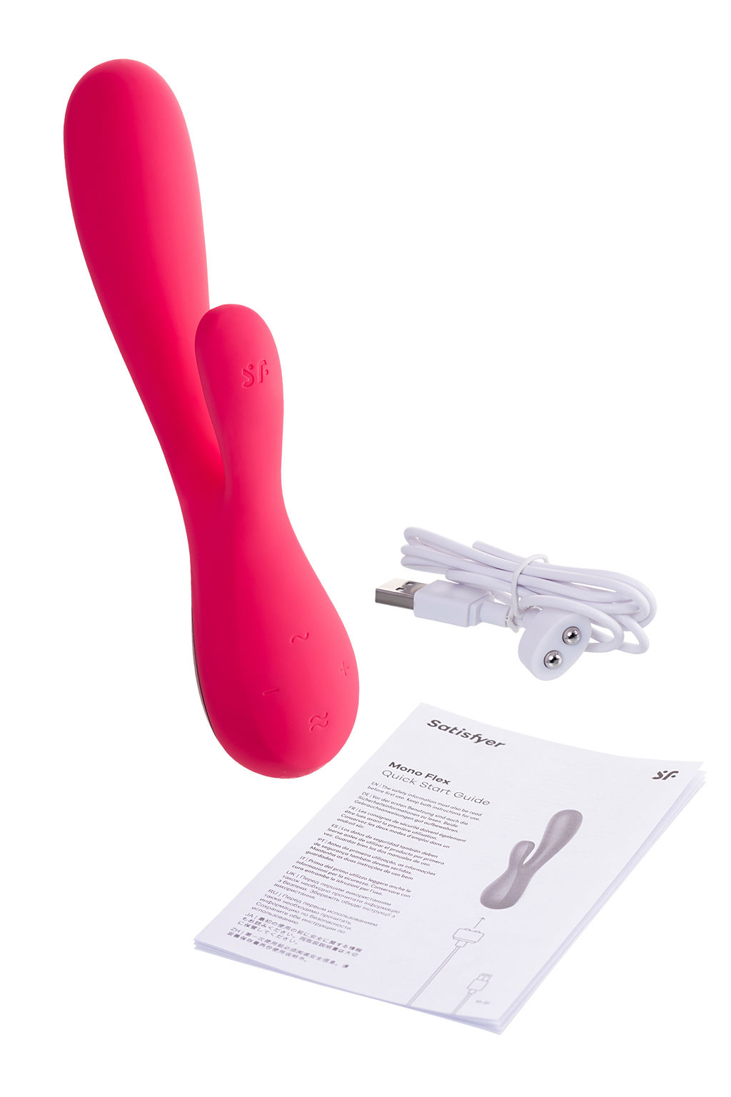 Нереалистичный вибратор Satisfyer Mono Flex, силикон, красный, 20,4 см.