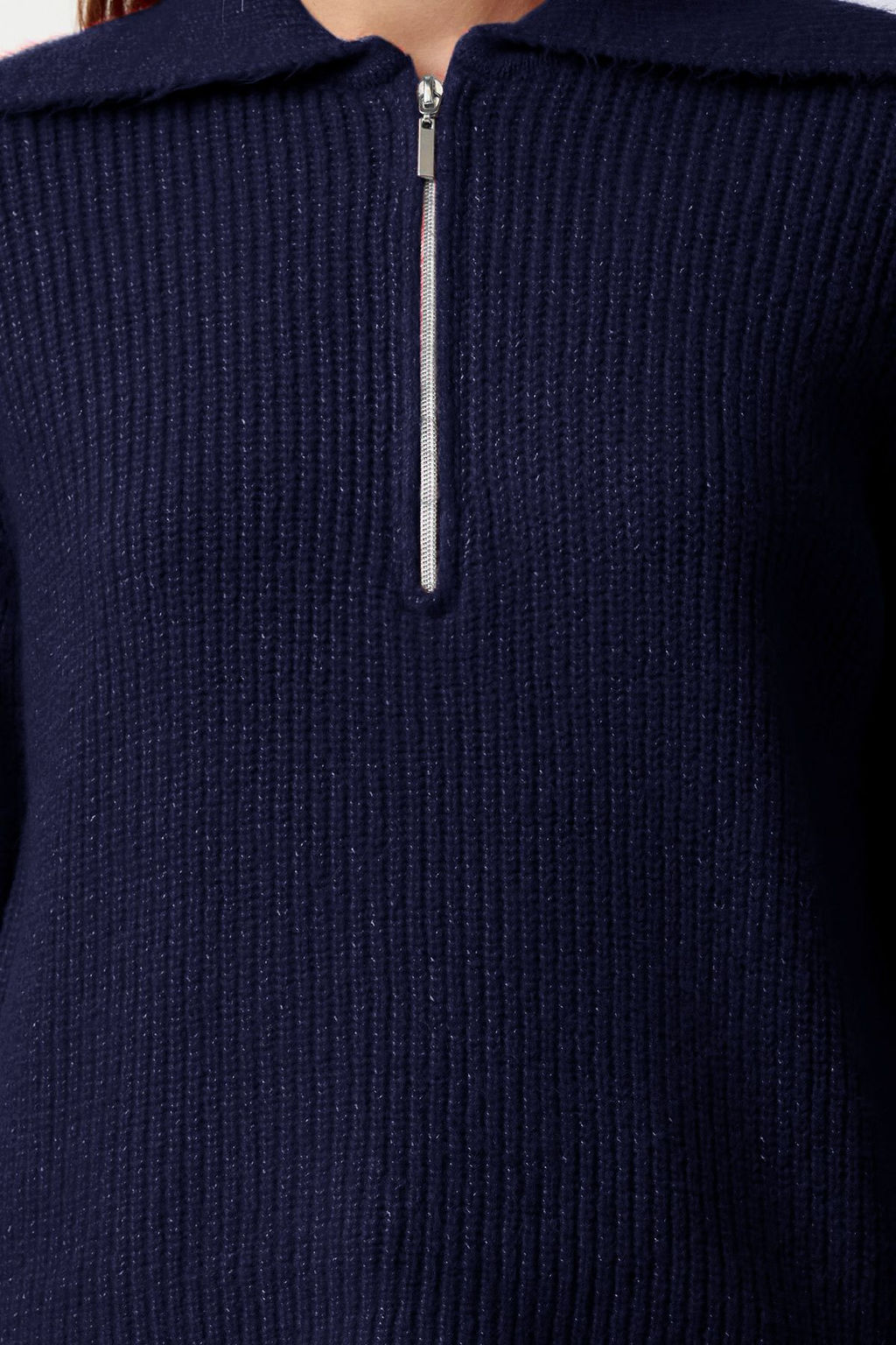 Ekru Yunlu Genis Kal?p Polo Yaka Fermuarl? Triko Kazak TWOAW25KZ00011 - Trendyolmilla фото 19