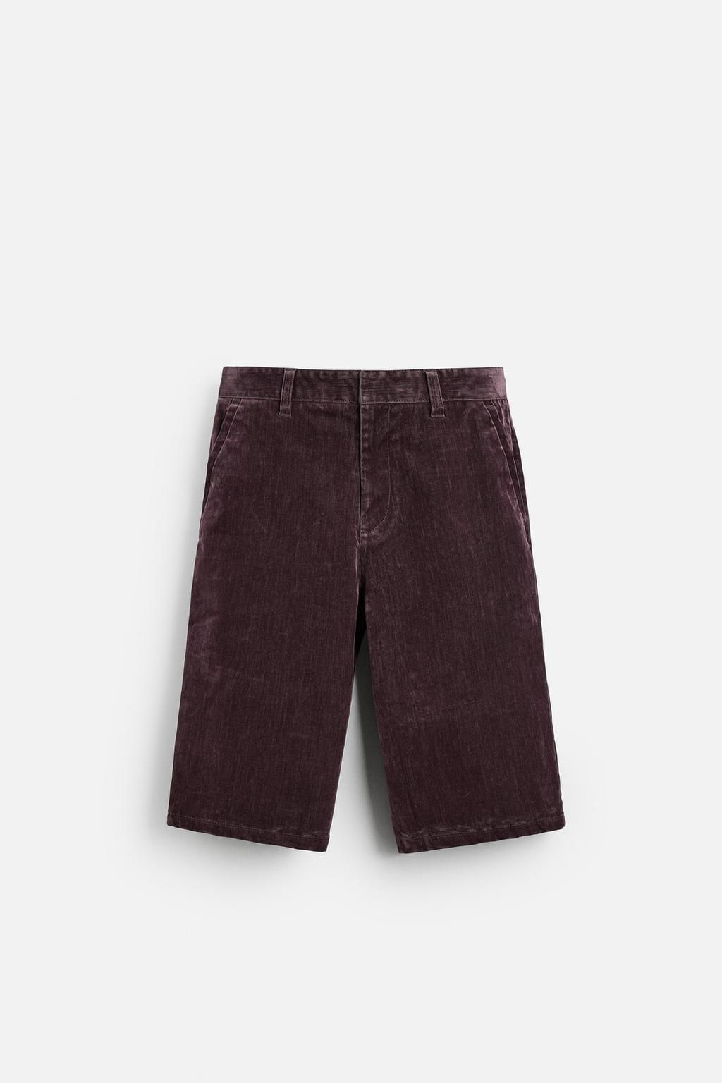 LIMITED EDITION VELVET BERMUDA SHORTS - Zara фото 7