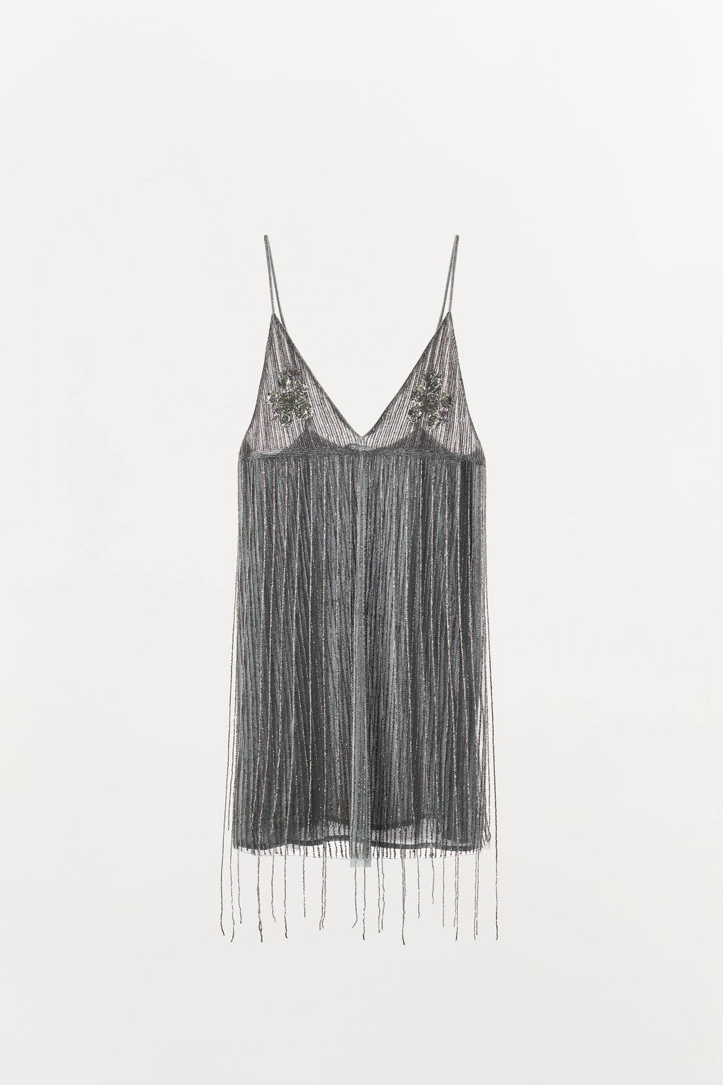 SHORT FRINGED BEADED DRESS - Zara фото 5