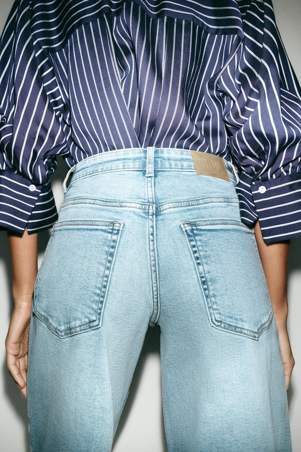 Z.10 HIGH-WAIST BELTED CULOTTES JEANS - Zara фото 31