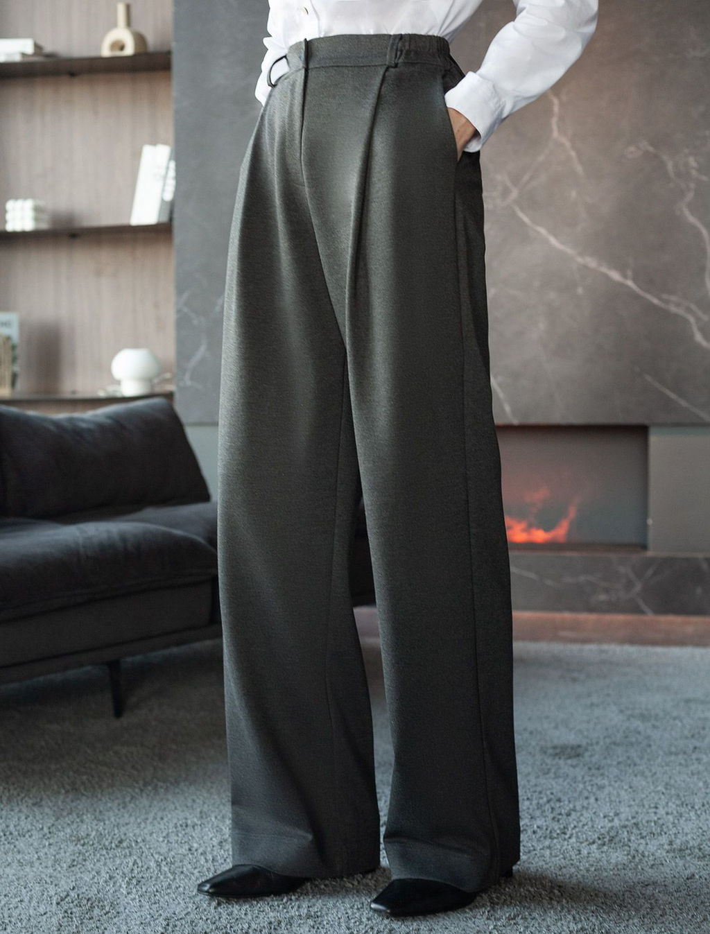 Брюки-палаццо на резинке сзади из джерси - Vilatte фото 2