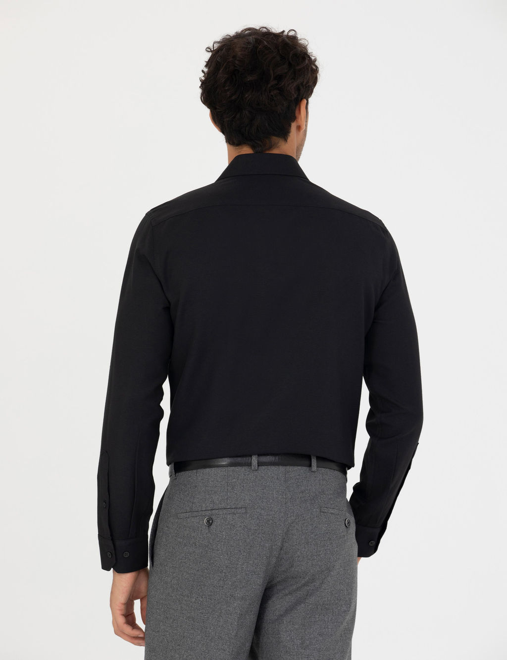 Siyah Slim Fit Uzun Kollu G_mlek
