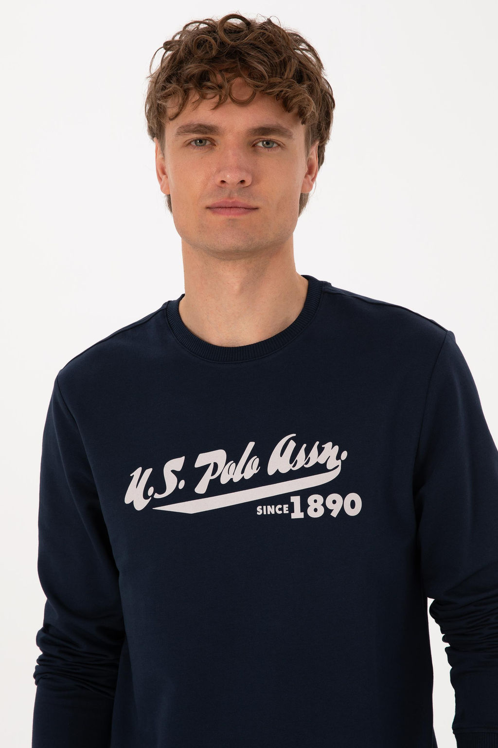 Erkek Bisiklet Yaka Regular Fit Lacivert Sweatshirt - U.s. polo assn фото 2