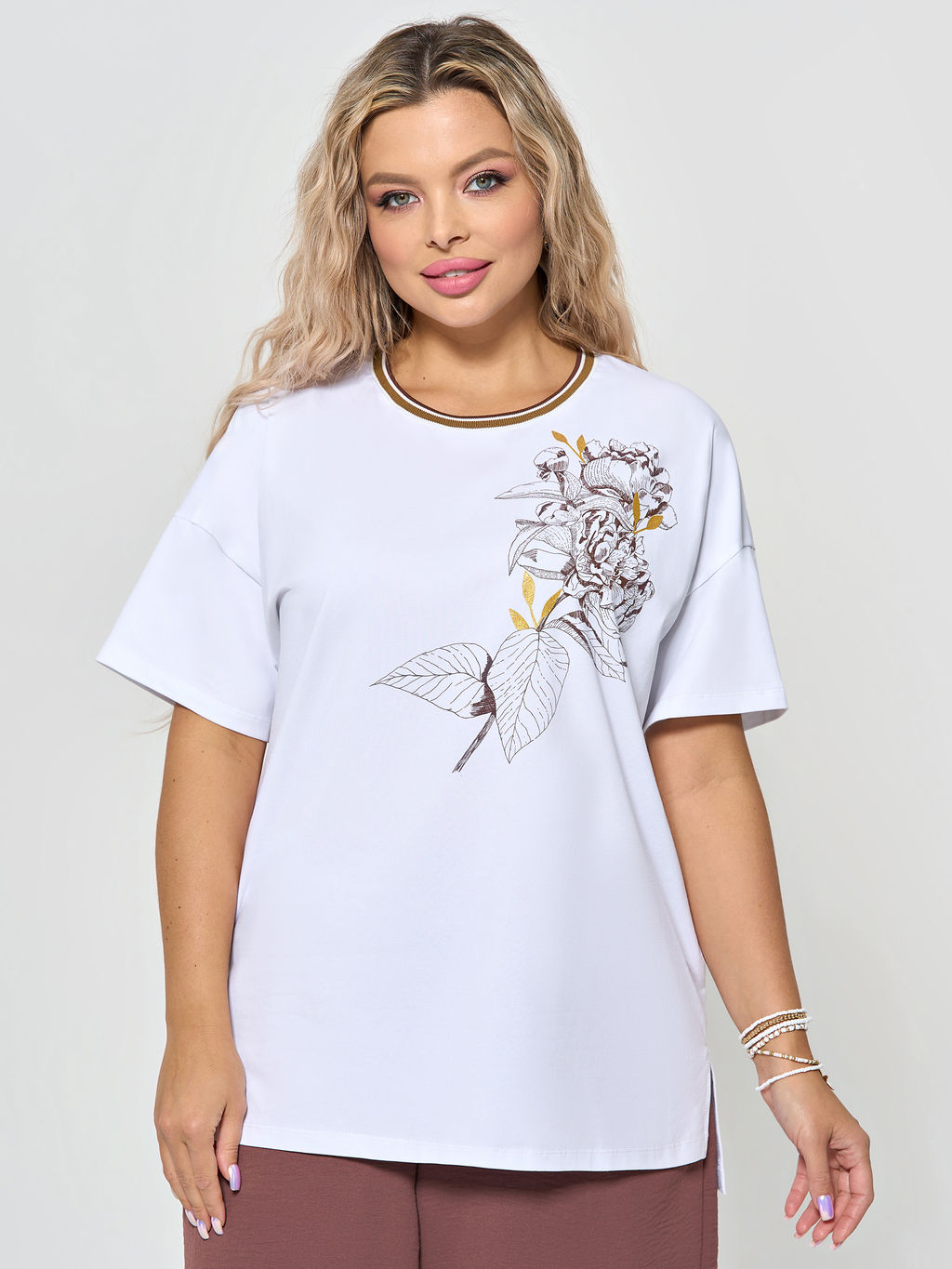 Футболка 0087-18 белый мрамор - Dora фото 15