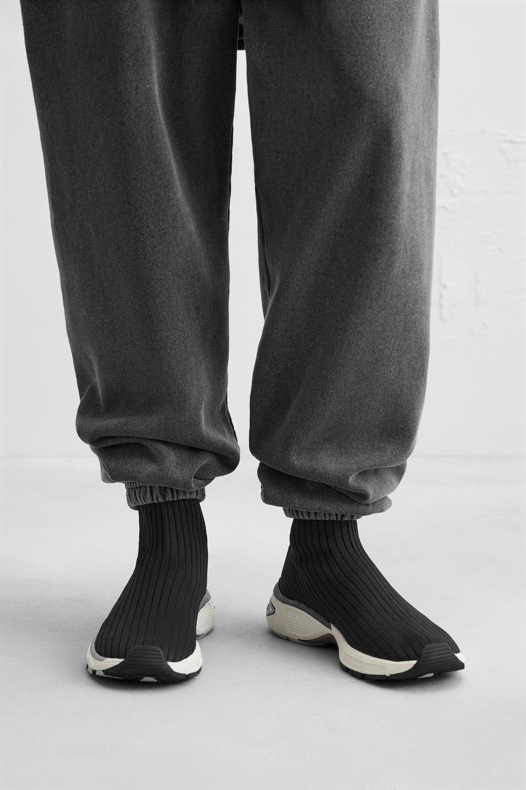 FABRIC HIGH-TOP SNEAKERS - Zara фото 2