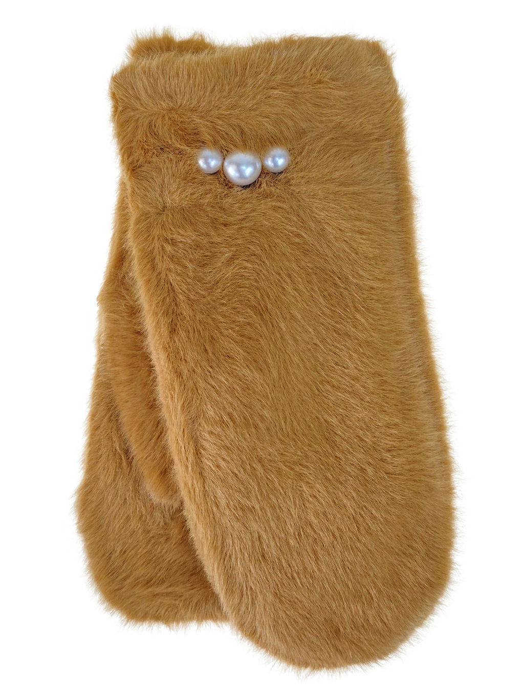 Зимние женские варежки с подкладом из искусственного меха, цвет шоколад - Greta фото 8