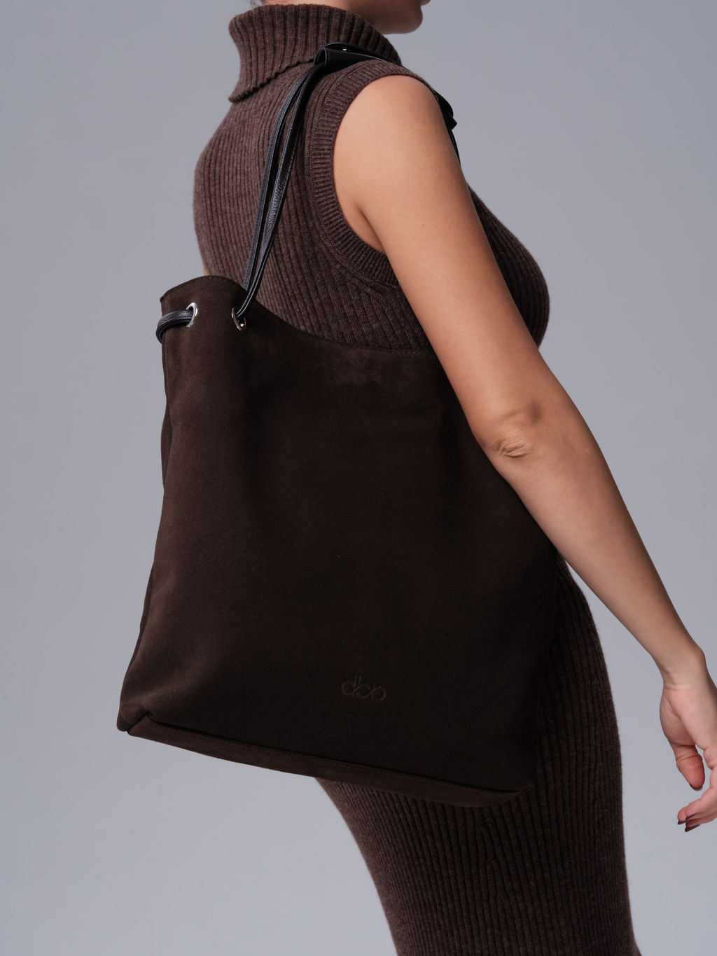 Замшевая сумка Ann DBR 31228 черный каштан  фото 2