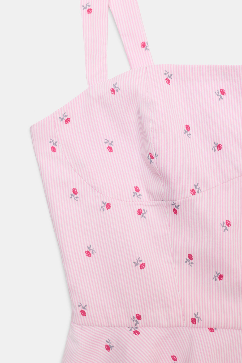 TOP CORSETERO RAYAS FLORES / Rosa