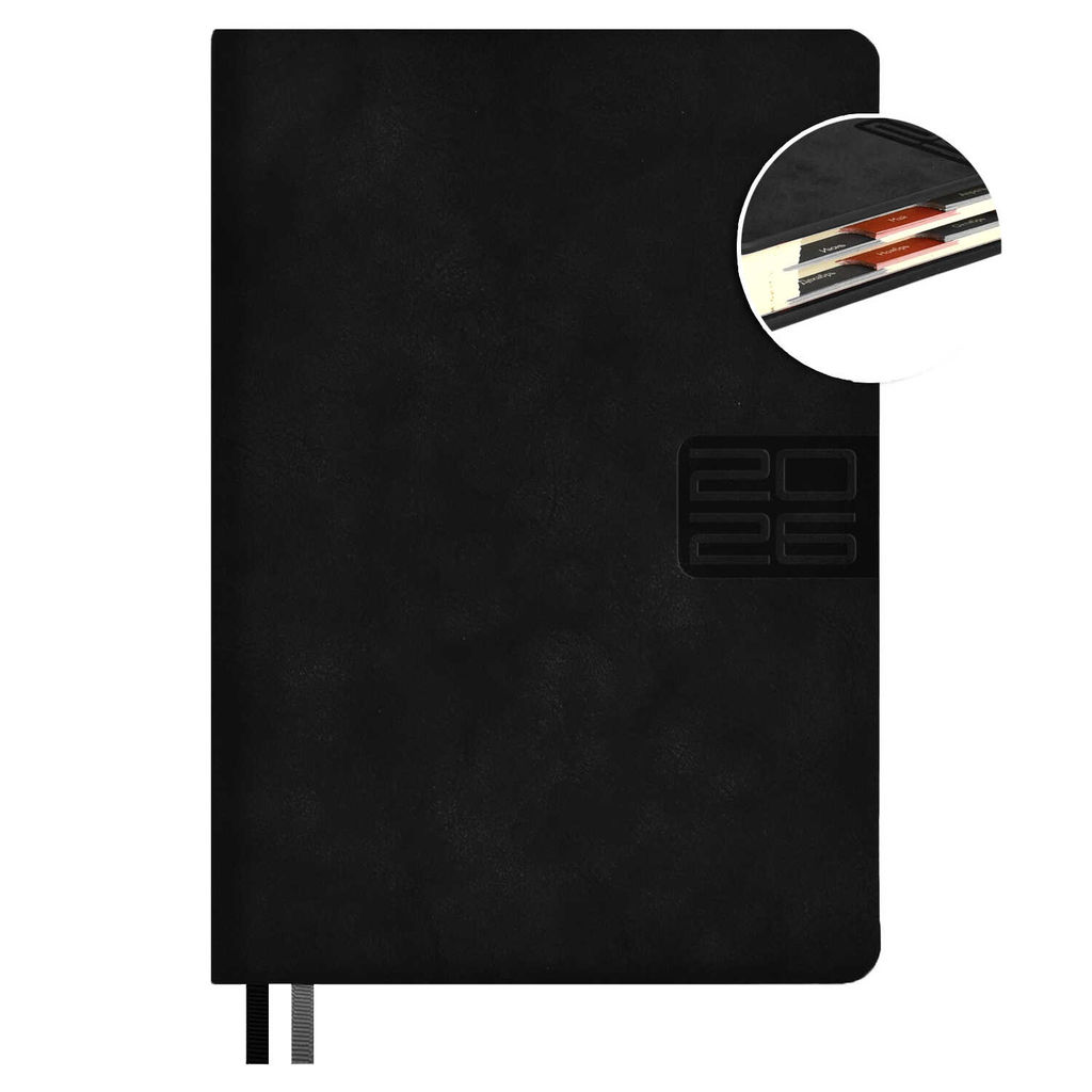 Ежедневник датированный 2026 ESCALADA, #ДУМАЙ КАК МИЛЛИАРДЕР, А5, 176 л., арт. 70239/ 15 ТИВОЛИ ГЛОСС ЧЁРНЫЙ