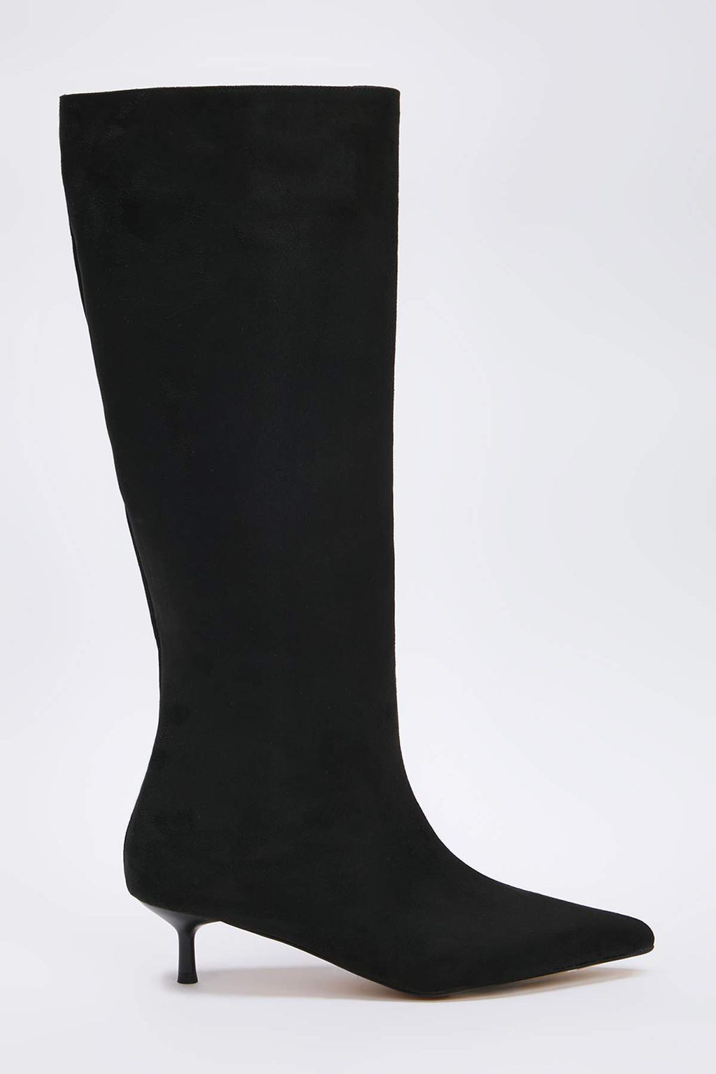 Siyah Suet Kad?n 4 cm Ince Kitten Topuklu Cizme TAKAW26CZ00021